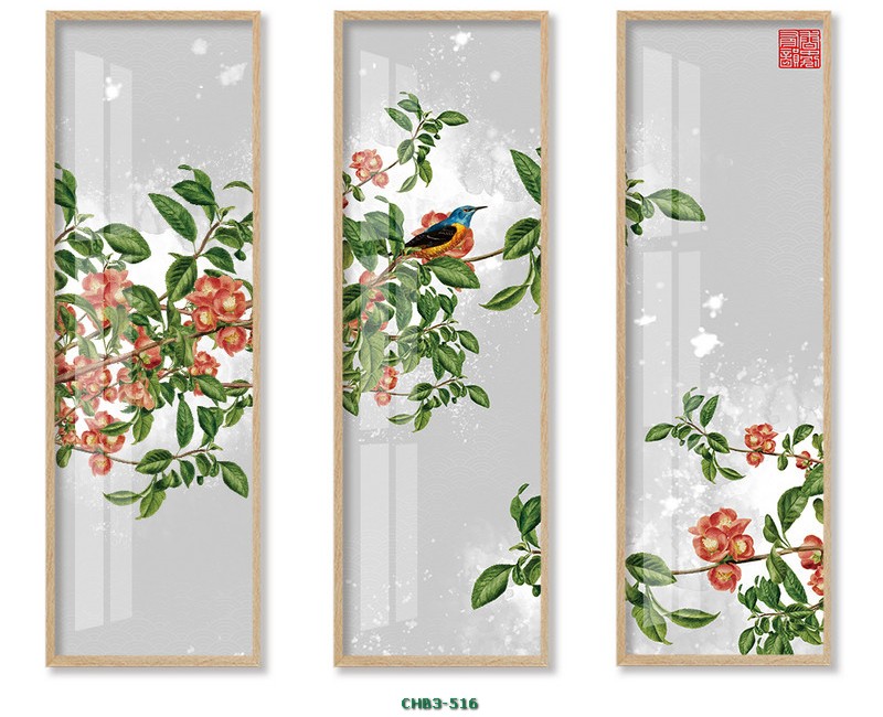 Hoa trà và chim én mùa xuân CHB3-516